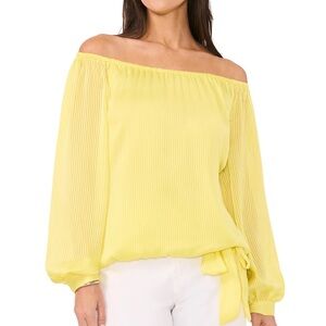 NWT Vince Camuto Yellow Off-Shoulder Blouse
